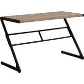 48" Computer Desk in Dark Taupe & Black Metal